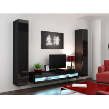 Cama TV staliukas VIGO NEW 30 / 180 / 40 juodas / juodai blizgus Cama TV staliukas VIGO NEW 30 / 180 / 40 juodas / juodai blizgus