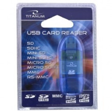 TITANUM TA101B kortelių skaitytuvas, mėlynas, USB 2.0 TITANUM TA101B kortelių skaitytuvas, mėlynas, USB 2.0