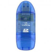 TITANUM TA101B kortelių skaitytuvas, mėlynas, USB 2.0 TITANUM TA101B kortelių skaitytuvas, mėlynas, USB 2.0