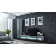 Cama TV stand VIGO NEW 30 / 180 / 40 white / grey gloss Cama TV stand VIGO NEW 30 / 180 / 40 white / grey gloss
