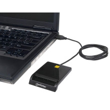 „Manhattan“ USB-A kontaktinis išmaniųjų kortelių skaitytuvas, 12 Mbps, suderinamas su trinties tipo kortelių skaitytuvu,