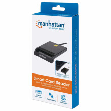 „Manhattan“ USB-A kontaktinis išmaniųjų kortelių skaitytuvas, 12 Mbps, suderinamas su trinties tipo kortelių skaitytuvu,