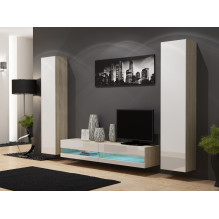 Cama TV staliukas VIGO NEW 30 / 180 / 40 sonoma / baltas blizgus Cama TV staliukas VIGO NEW 30 / 180 / 40 sonoma / baltas blizgus