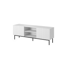 PAFOS RTV cabinet on black steel frame 150x40x60 cm white matt PAFOS RTV cabinet on black steel frame 150x40x60 cm white matt