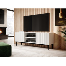 PAFOS RTV spintelė ant juodo plieninio rėmo, 150x40x60 cm, matinė balta PAFOS RTV spintelė ant juodo plieninio rėmo, 150x40x60 cm, matinė balta