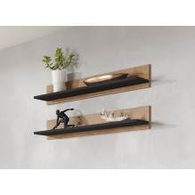 Cama set of two shelves 125cm SOHO lefkas oak / black Cama set of two shelves 125cm SOHO lefkas oak / black
