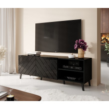 RTV cabinet ABETO 150x42x52 black glossy RTV cabinet ABETO 150x42x52 black glossy