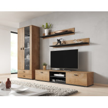 Cama set of two shelves 125cm SOHO lefkas oak / black Cama set of two shelves 125cm SOHO lefkas oak / black