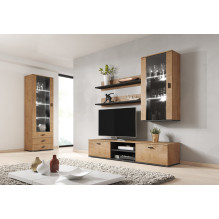 Cama set of two shelves 125cm SOHO lefkas oak / black Cama set of two shelves 125cm SOHO lefkas oak / black