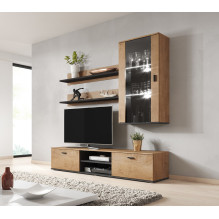 Cama set of two shelves 125cm SOHO lefkas oak / black Cama set of two shelves 125cm SOHO lefkas oak / black