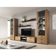 Cama set of two shelves 125cm SOHO lefkas oak / black Cama set of two shelves 125cm SOHO lefkas oak / black