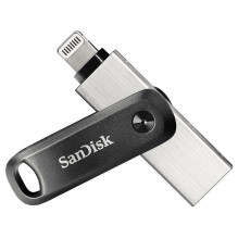 „SanDisk iXpand“ USB atmintinė 64 GB USB A tipo / „Lightning“ 3.2 kartos 2 (3.1 kartos 2) juoda, sidabrinė