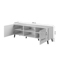 RTV cabinet ABETO 150x42x52 graphite / gloss RTV cabinet ABETO 150x42x52 graphite / gloss