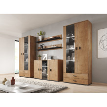 Cama set of two shelves 125cm SOHO lefkas oak / black Cama set of two shelves 125cm SOHO lefkas oak / black