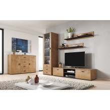 Cama set of two shelves 125cm SOHO lefkas oak / black Cama set of two shelves 125cm SOHO lefkas oak / black