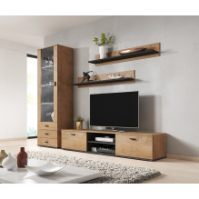 Cama set of two shelves 125cm SOHO lefkas oak / black Cama set of two shelves 125cm SOHO lefkas oak / black