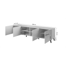 RTV cabinet ABETO 200x42x52 graphite / gloss RTV cabinet ABETO 200x42x52 graphite / gloss