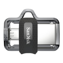„SanDisk 173386“ USB atmintinė 128 GB USB A tipo / Micro USB juoda, permatoma „SanDisk 173386“ USB atmintinė 128 GB USB A tipo / Micro USB juoda, permatoma