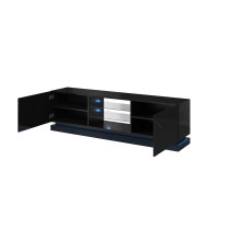 Cama TV cabinet QIU 200 MDF black gloss / black gloss Cama TV cabinet QIU 200 MDF black gloss / black gloss