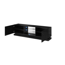 Cama TV cabinet QIU 200 MDF black gloss / black gloss Cama TV cabinet QIU 200 MDF black gloss / black gloss