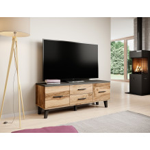 Cama RTV stovas LOTTA 140 cm, ąžuolo spalvos + matinės juodos spalvos Cama RTV stovas LOTTA 140 cm, ąžuolo spalvos + matinės juodos spalvos