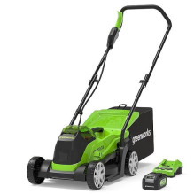 33 cm akumuliatorinė vejapjovė Greenworks GD24LM33K4 - 2516107UB - įkroviklis + 4Ah akumuliatoriaus komplektas