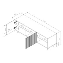 Cama RTV cabinet PAFOS 150x42x52 white matt Cama RTV cabinet PAFOS 150x42x52 white matt