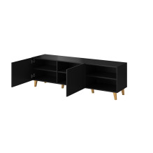 Cama RTV spintelė PAFOS 150x42x52 juoda matinė Cama RTV spintelė PAFOS 150x42x52 juoda matinė