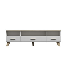 Cama RTV stovas LOTTA 180 cm baltas + sonoma ąžuolas Cama RTV stovas LOTTA 180 cm baltas + sonoma ąžuolas