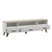 Cama RTV stovas LOTTA 180 cm baltas + sonoma ąžuolas Cama RTV stovas LOTTA 180 cm baltas + sonoma ąžuolas