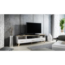 Cama RTV stovas LOTTA 180 cm baltas + sonoma ąžuolas Cama RTV stovas LOTTA 180 cm baltas + sonoma ąžuolas