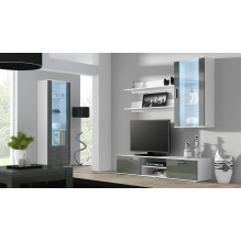 Cama TV staliukas SOHO 180 baltas / pilkas blizgus Cama TV staliukas SOHO 180 baltas / pilkas blizgus