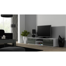 Cama TV staliukas SOHO 180 baltas / pilkas blizgus Cama TV staliukas SOHO 180 baltas / pilkas blizgus
