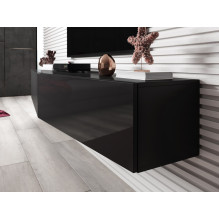 Cama TV staliukas VIGO SLANT 180cm (2x90) juodas / juodas blizgus Cama TV staliukas VIGO SLANT 180cm (2x90) juodas / juodas blizgus