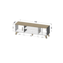 Cama TV stand LOTTA 160 2D2K white / sonoma Cama TV stand LOTTA 160 2D2K white / sonoma