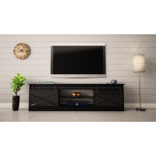 RTV GRANERO 200x56,7x35 juoda / juodai blizgi spintelė