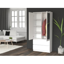 Topeshop SS-90 BIEL LUSTRO bedroom wardrobe / closet 5 shelves 2 door(s) White
