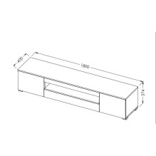 Cama TV stand VIVA 180 white / white gloss + black Cama TV stand VIVA 180 white / white gloss + black