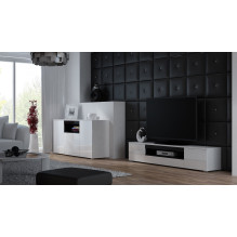 Cama TV stand VIVA 180 white / white gloss + black Cama TV stand VIVA 180 white / white gloss + black