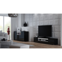 Cama TV stand VIVA 180 black / black gloss + white Cama TV stand VIVA 180 black / black gloss + white