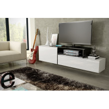 Cama TV spintelė SIGMA 3 180 balta / balta blizgi + juoda Cama TV spintelė SIGMA 3 180 balta / balta blizgi + juoda