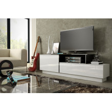 Cama TV cabinet SIGMA 3 180 white / white gloss + black Cama TV cabinet SIGMA 3 180 white / white gloss + black