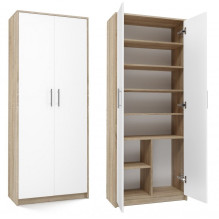 Dokumentų spinta OLIV 2D 74x35x180 cm, Sonoma / Balta Dokumentų spinta OLIV 2D 74x35x180 cm, Sonoma / Balta