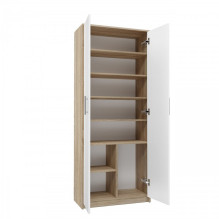 Dokumentų spinta OLIV 2D 74x35x180 cm, Sonoma / Balta Dokumentų spinta OLIV 2D 74x35x180 cm, Sonoma / Balta