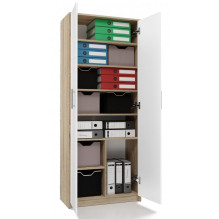 Filing cabinet OLIV 2D 74x35x180 cm, Sonoma / White Filing cabinet OLIV 2D 74x35x180 cm, Sonoma / White