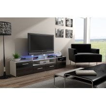 Cama TV staliukas EVORA 200 baltas / juodas blizgus Cama TV staliukas EVORA 200 baltas / juodas blizgus