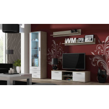 Cama TV staliukas SOHO 140 sonoma ąžuolas / balta blizgi spalva Cama TV staliukas SOHO 140 sonoma ąžuolas / balta blizgi spalva
