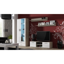 Cama TV staliukas SOHO 140 sonoma ąžuolas / balta blizgi spalva Cama TV staliukas SOHO 140 sonoma ąžuolas / balta blizgi spalva