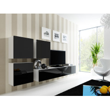 Cama Square spintelė VIGO 50 / 50 / 30 balta / juoda blizgi Cama Square spintelė VIGO 50 / 50 / 30 balta / juoda blizgi