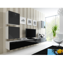 Cama Square spintelė VIGO 50 / 50 / 30 balta / juoda blizgi Cama Square spintelė VIGO 50 / 50 / 30 balta / juoda blizgi